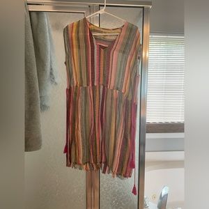 True craft rainbow dress with adjustable ties on both sides